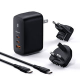 Incarcator Mcdodo Travel Adapter Mecha Series (CH-8442), Cable Included, UK/US/EU Plugs, 65W, 2x Type-C, USB-A, Negru