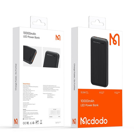 Baterie externa Mcdodo Online Series (MC-4631), 2x USB, Type-C, 10000mAh, 10.5W, 2A, Negru