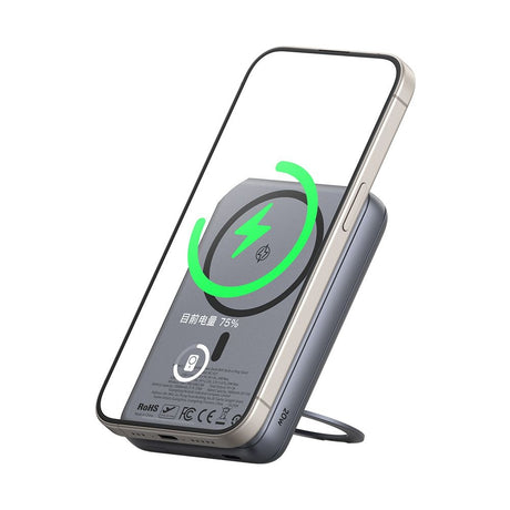 Baterie externa Mcdodo Magnetic Meta Series (MC-8371), Built-in 360° Ring Stand, 10000mAh, 20W, Digital Display, Gri Inchis