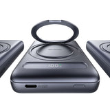 Baterie externa Mcdodo Magnetic Meta Series (MC-8371), Built-in 360° Ring Stand, 10000mAh, 20W, Digital Display, Gri Inchis