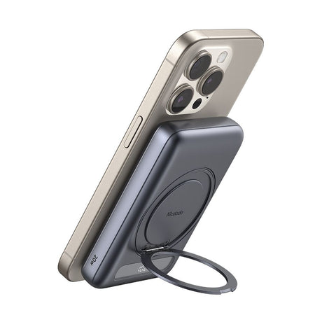 Baterie externa Mcdodo Magnetic Meta Series (MC-8371), Built-in 360° Ring Stand, 10000mAh, 20W, Digital Display, Gri Inchis