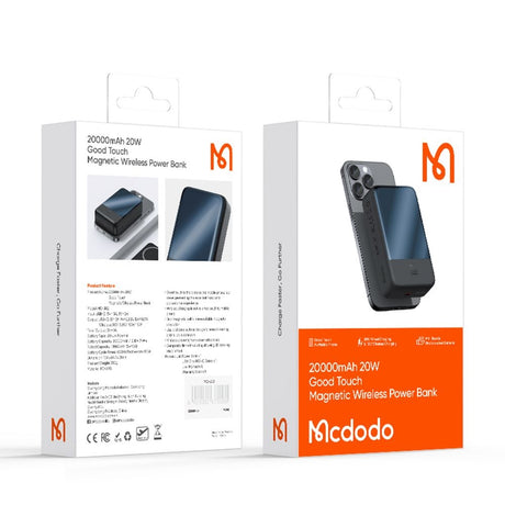 Baterie externa Mcdodo Magnetic Ambilight Series (MC-5021), 20000mAh, NTC Temperature Control, 20W, LED Indicator, Negru