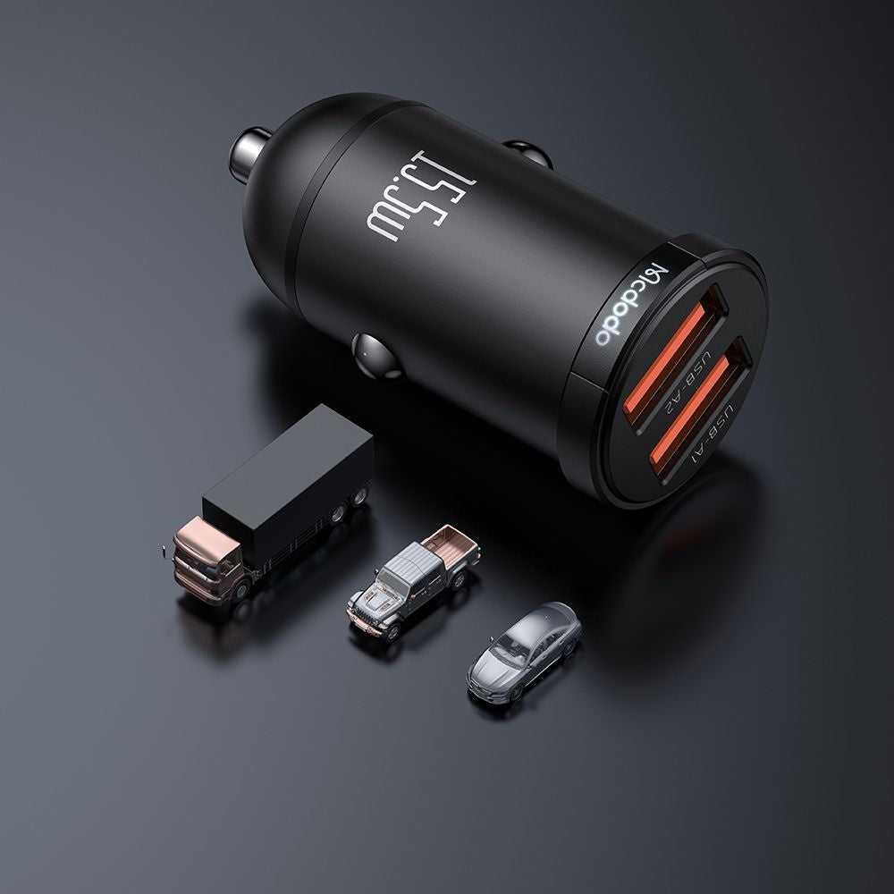 Incarcator Mcdodo Car Cool Series (CC-2950), Dual-Port, 15.5W, Mini Size, 12-24V, Negru