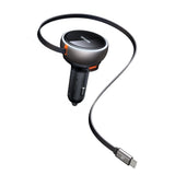 Incarcator Mcdodo Car (CC-4850), with USB-C Retractable Cable, 80W, Dual Port, Indicator Light Ring, 80cm, Negru