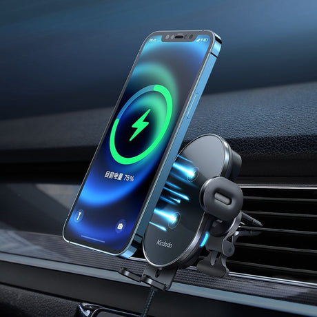 Suport Mcdodo with Wireless Charging (CH-1600), for Air Vent/Dashboard, Dual Coil, Qi2 15W, One-Hand Operation, Negru