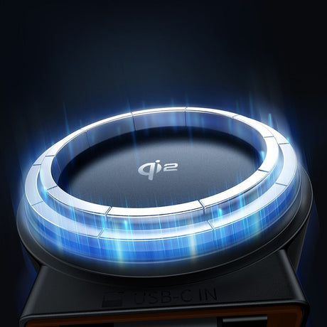 Suport Mcdodo with Wireless Charging (CH-0090), for Air Vent, 15W, Qi2, Built-in Retractable Cable, Negru