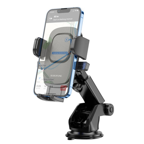 Suport Borofone Dainty (BH60), with Suction Cup, for Dashboard/Windshield, 4.5-7" Phone, Negru Grey