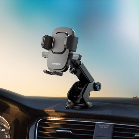 Suport Borofone Dainty (BH60), with Suction Cup, for Dashboard/Windshield, 4.5-7" Phone, Negru Grey