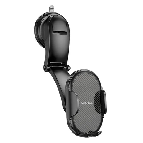 Suport Borofone Charm (BH73), with Suction Cup, for Dashboard/Windshield, 360° Adjust, Universal, Telescopic Arm, Negru