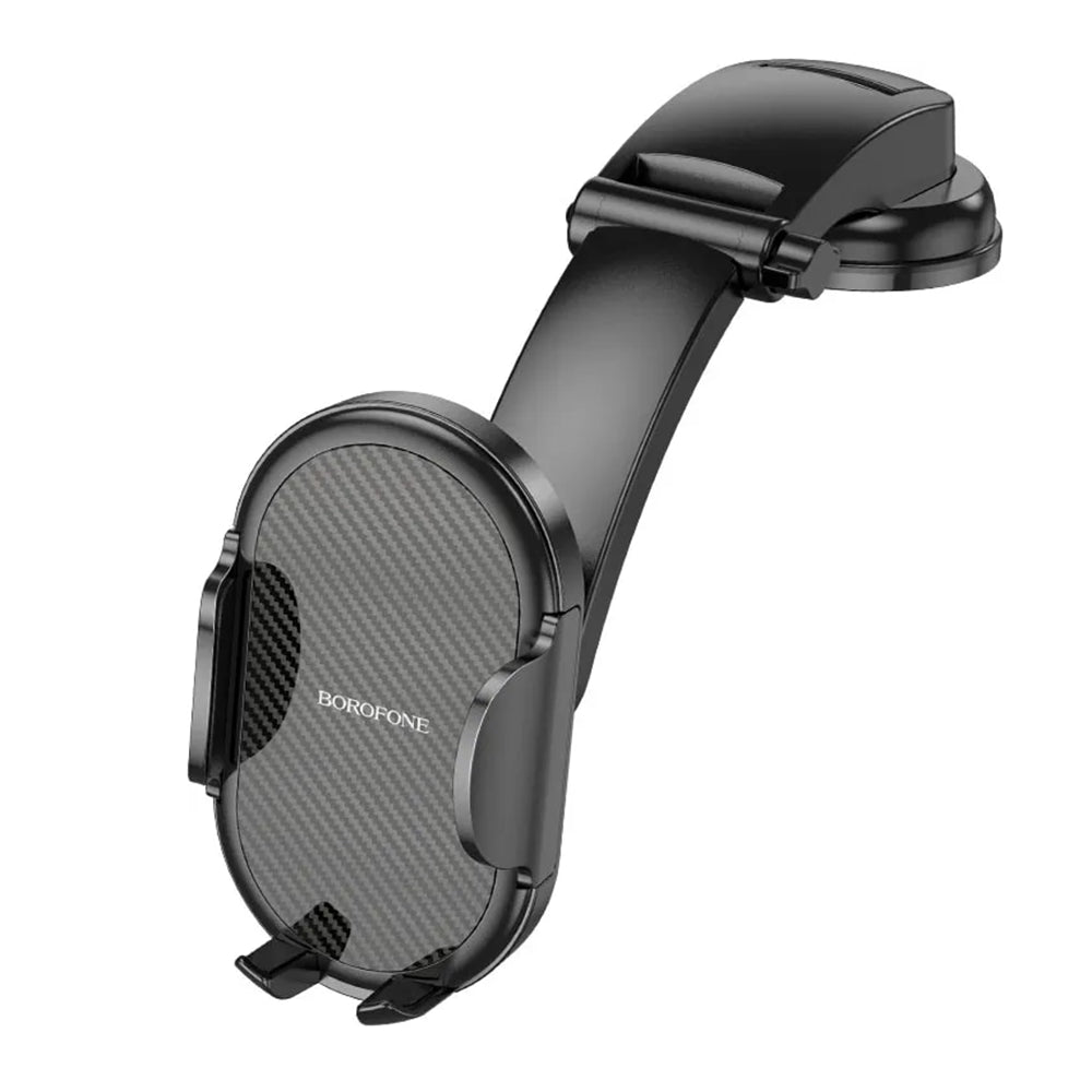 Suport Borofone Charm (BH73), with Suction Cup, for Dashboard/Windshield, 360° Adjust, Universal, Telescopic Arm, Negru