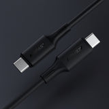 Cablu Acefast (C17-03), Type-C to Type-C, Fast Charging, 60W, 3A, Bend-Resistant, Soft Silicone, 1.2m, Negru