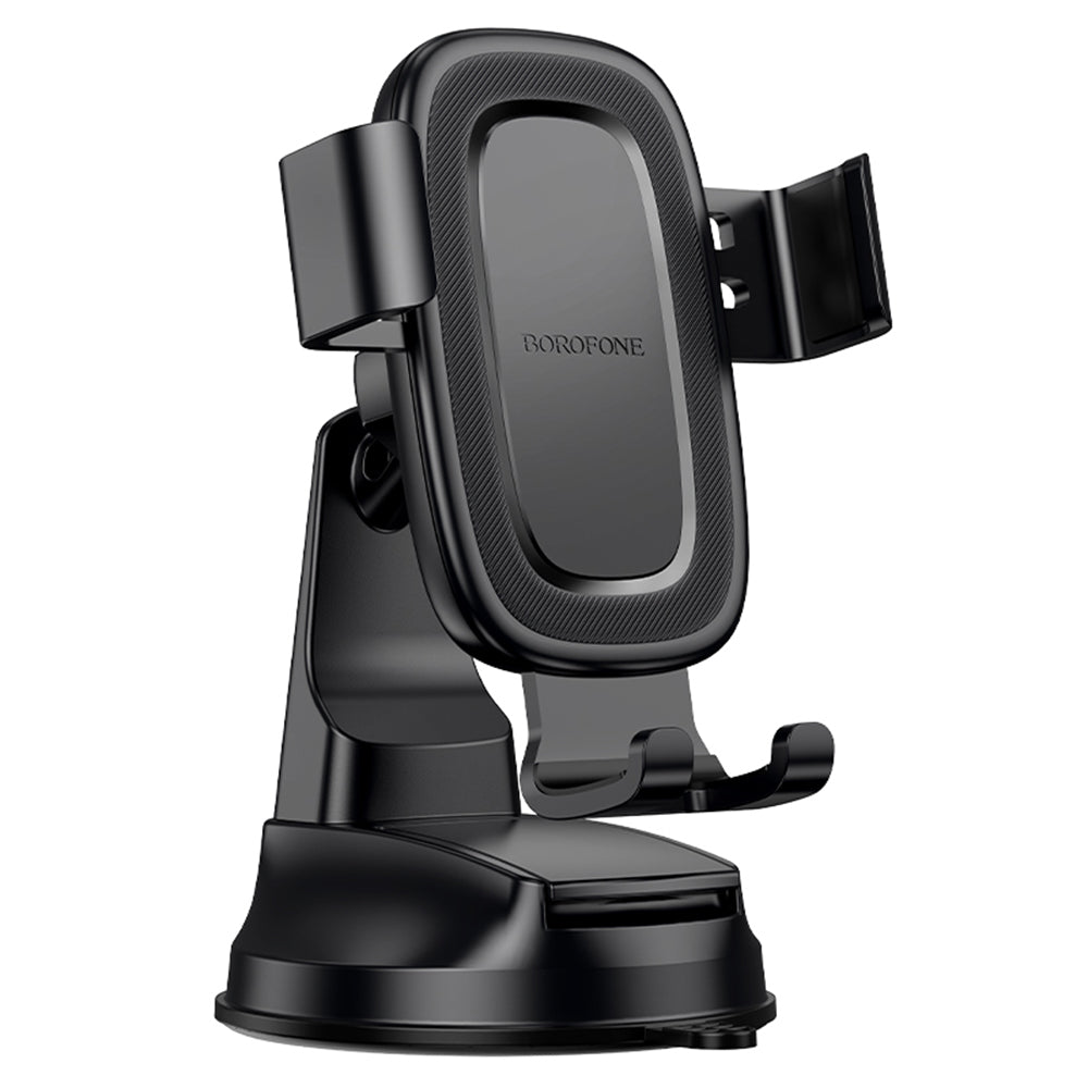 Suport Borofone Follower Gravity (BH130), for Dashboard/Windshield, 360° Adjust, ABS, Silicone, 6.1-7", Negru