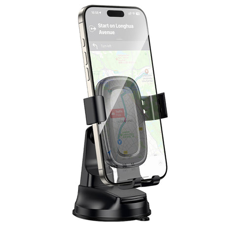 Suport Borofone Follower Gravity (BH130), for Dashboard/Windshield, 360° Adjust, ABS, Silicone, 6.1-7", Negru