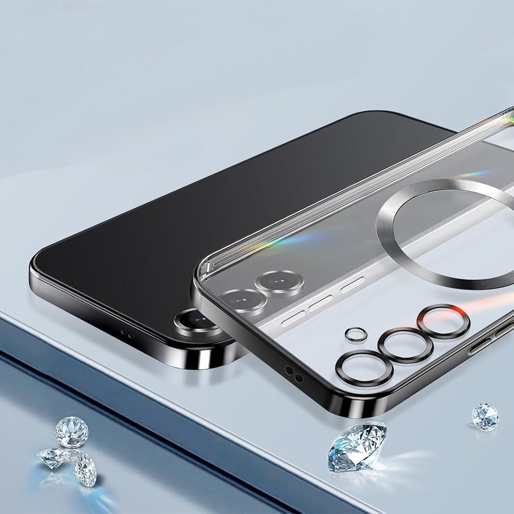 Husa de protectie Techsuit Luxury Crystal MagSafe compatibil cu Samsung Galaxy S25 FE, Auriu