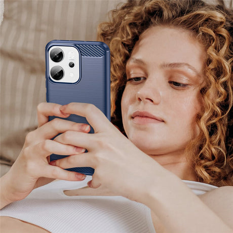 Husa de protectie Techsuit Carbon Silicone compatibil cu Oppo Reno14, Albastru