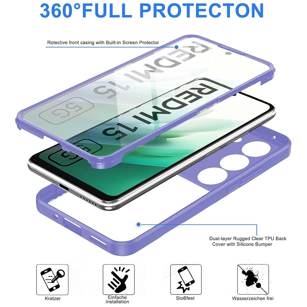 Folie de protectie Techsuit ColorVerse 360 Series + compatibil cu Xiaomi Redmi 15 4G / Redmi 15 5G, Roz