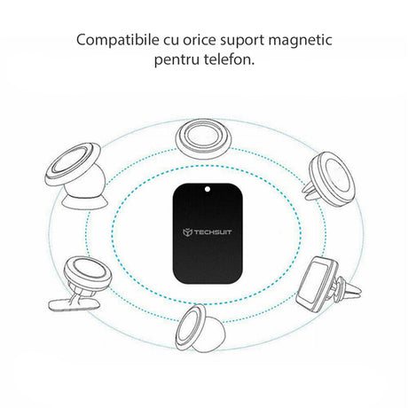 Suport Techsuit (set de 2) Metal Plate (MP03), with Matte Cover Paint, Negru