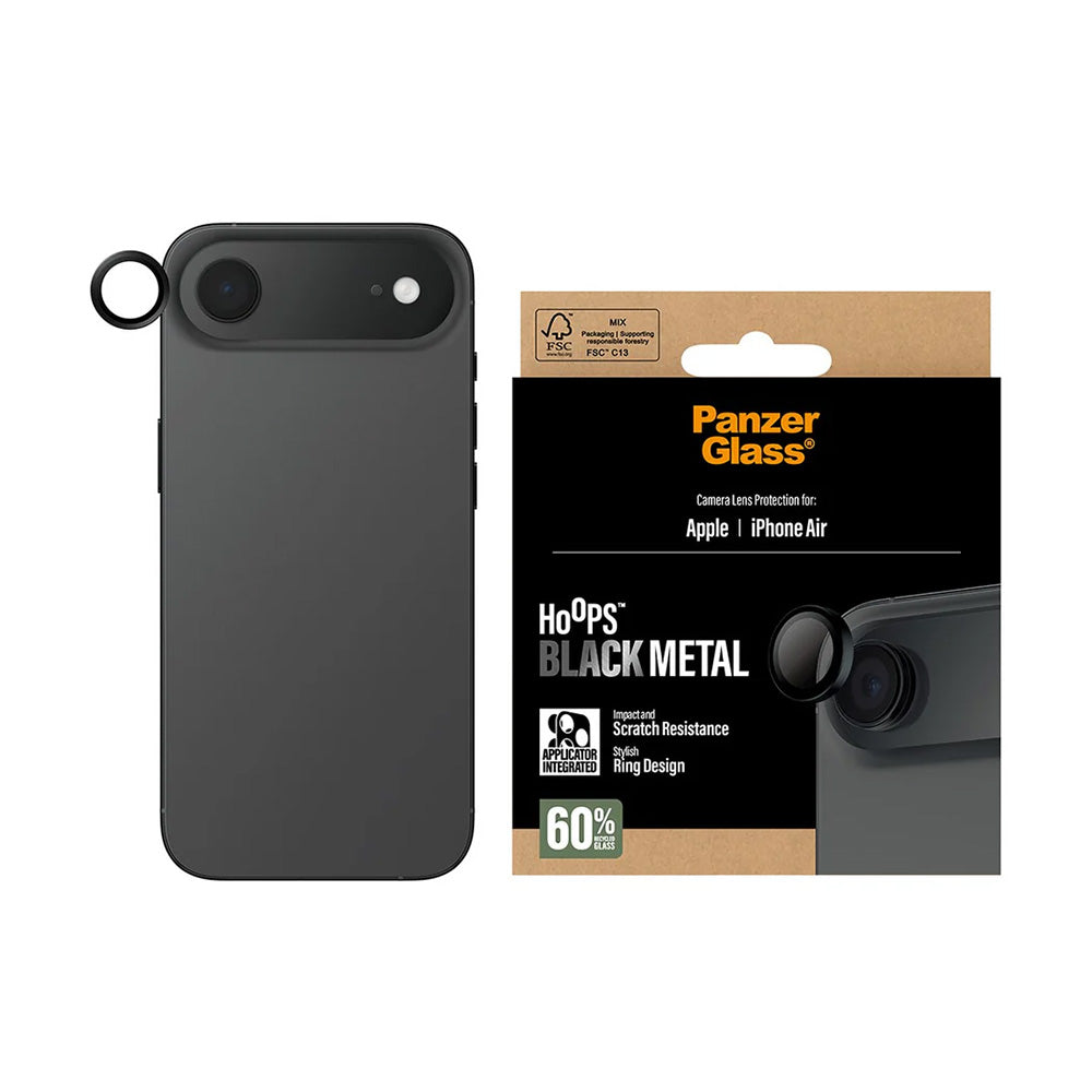 Folie de protectie PanzerGlass® Hoops® Camera Lens compatibil cu iPhone 17 Air, Negru