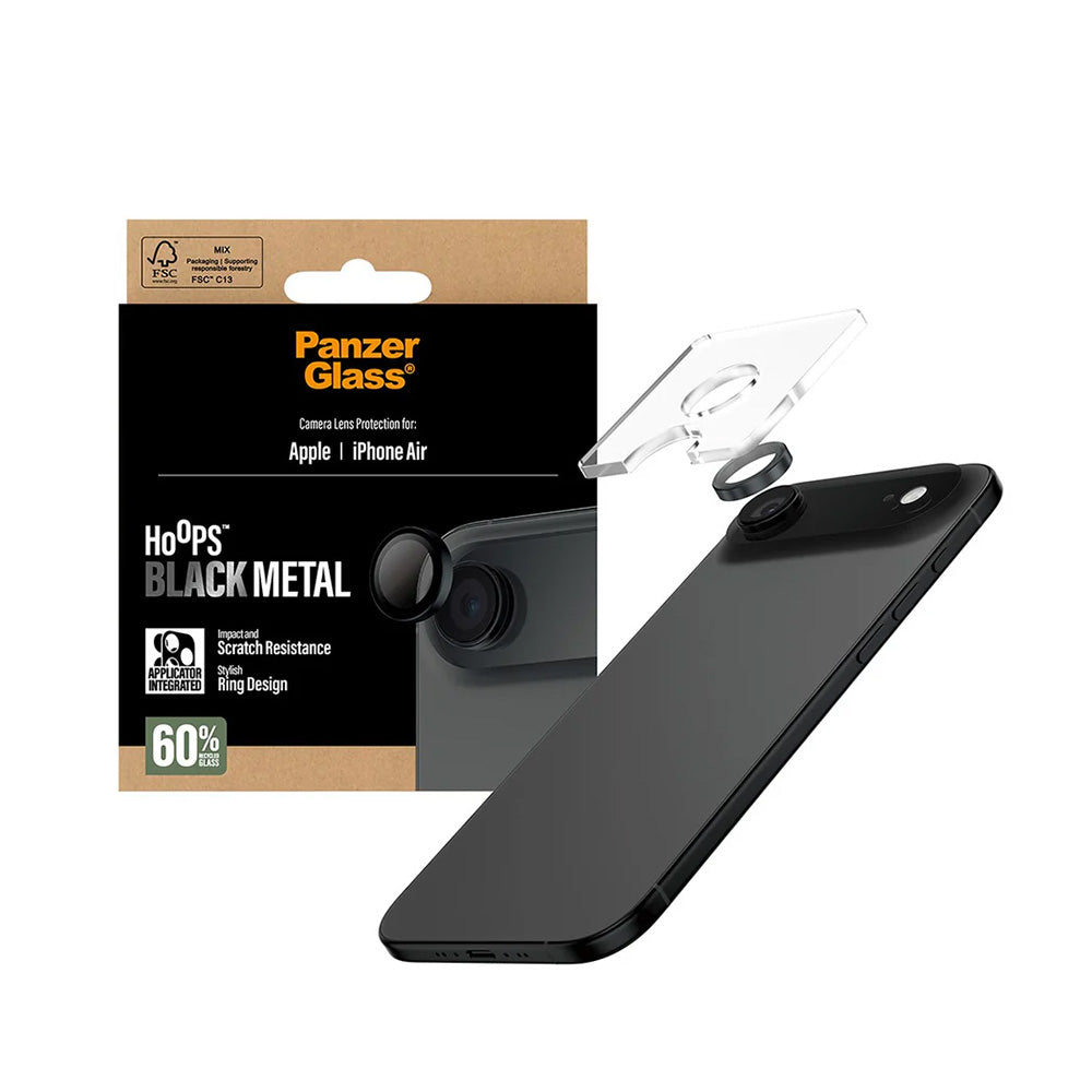 Folie de protectie PanzerGlass® Hoops® Camera Lens compatibil cu iPhone 17 Air, Negru