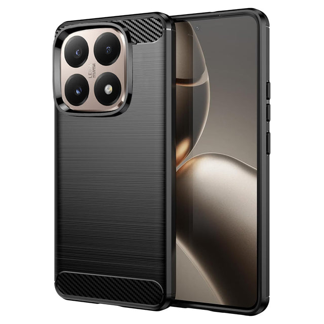 Husa de protectie Techsuit Carbon Silicone compatibil cu Xiaomi 15T, Negru