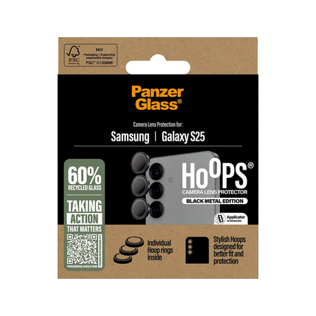 Folie de protectie PanzerGlass® Hoops® Camera Lens compatibil cu Samsung Galaxy S25, Negru