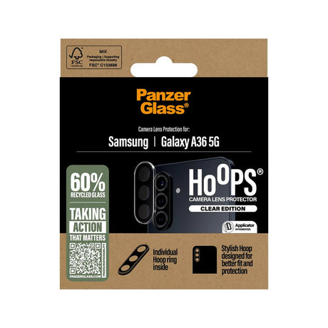 Folie de protectie PanzerGlass® Hoops® Camera Lens compatibil cu Samsung Galaxy A36 5G, Transparent