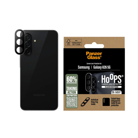 Folie de protectie PanzerGlass® Hoops® Camera Lens compatibil cu Samsung Galaxy A26 5G, Transparent