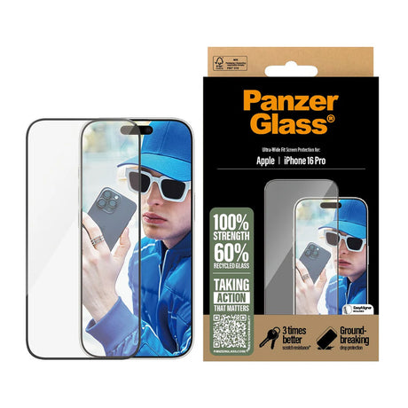 Folie de protectie PanzerGlass® Ultra-Wide Fit compatibil cu iPhone 16 Plus / iPhone 15 Plus, Negru