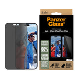 Folie de protectie PanzerGlass® Ultra-Wide Fit Privacy w. EasyAligner compatibil cu iPhone 16 Plus / iPhone 15 Plus, Negru