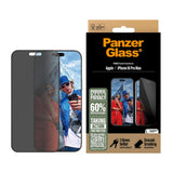 Folie de protectie PanzerGlass® Ultra-Wide Fit Privacy w. EasyAligner compatibil cu iPhone 16 Pro Max, Negru