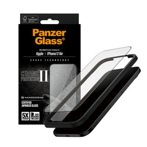 Folie de protectie PanzerGlass® Ultra-Wide Fit Ceramic II w. EasyAligner compatibil cu iPhone 17 Air, Negru