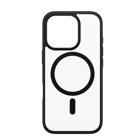 Husa de protectie PanzerGlass® HardCase Black MagSafe & Frame Series compatibil cu iPhone 16 Pro, Transparent