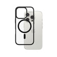 Husa de protectie PanzerGlass® HardCase Black MagSafe & Frame Series compatibil cu iPhone 16 Pro, Transparent