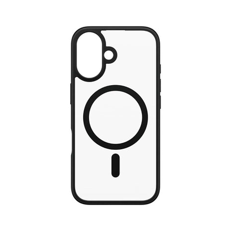 Husa de protectie PanzerGlass® HardCase Black MagSafe & Frame Series compatibil cu iPhone 16, Transparent