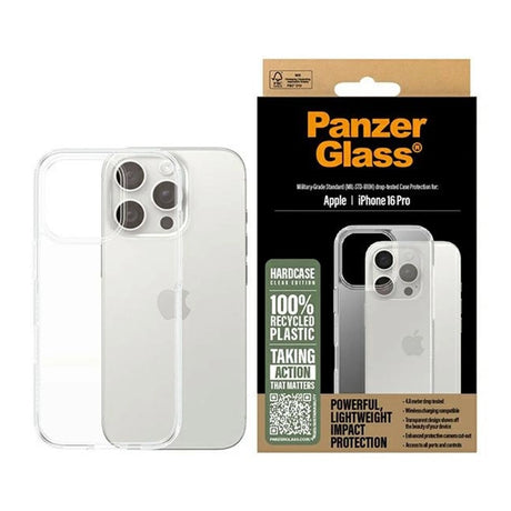 Husa de protectie PanzerGlass® HardCase Series compatibil cu iPhone 16 Pro, Transparent