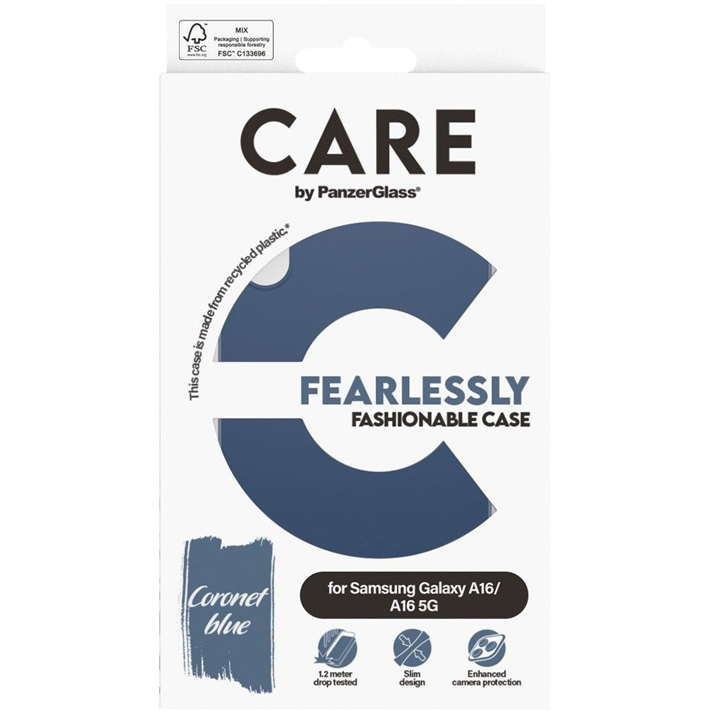 Husa de protectie PanzerGlass® CARE Fashionable compatibil cu Samsung Galaxy A16 4G / A16 5G, Albastru