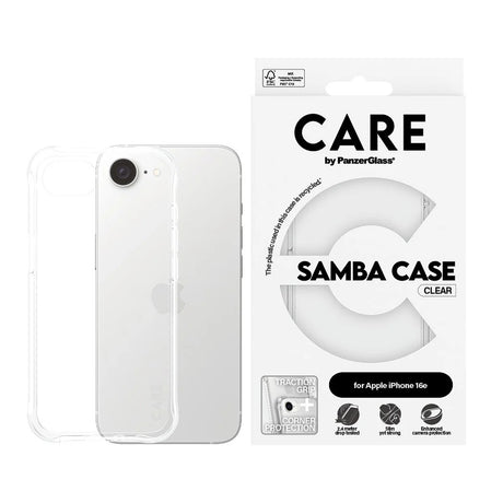 Husa de protectie PanzerGlass® CARE Fashionable compatibil cu iPhone 16e / iPhone 17e, Samba Transparent