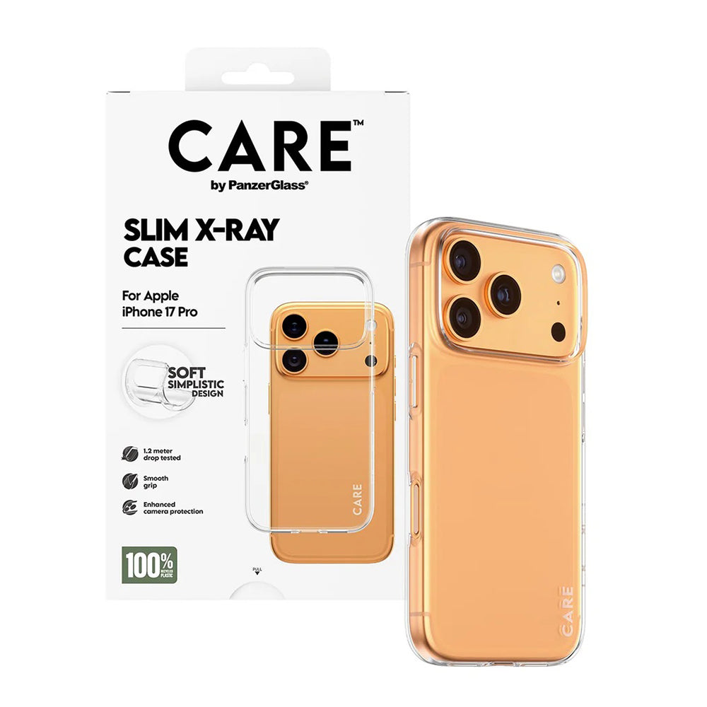 Husa de protectie PanzerGlass® CARE Fashionable X-Ray Soft Basic compatibil cu iPhone 17 Pro, Transparent