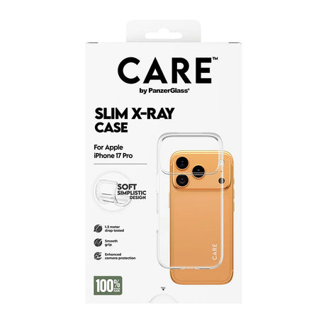 Husa de protectie PanzerGlass® CARE Fashionable X-Ray Soft Basic compatibil cu iPhone 17 Pro, Transparent
