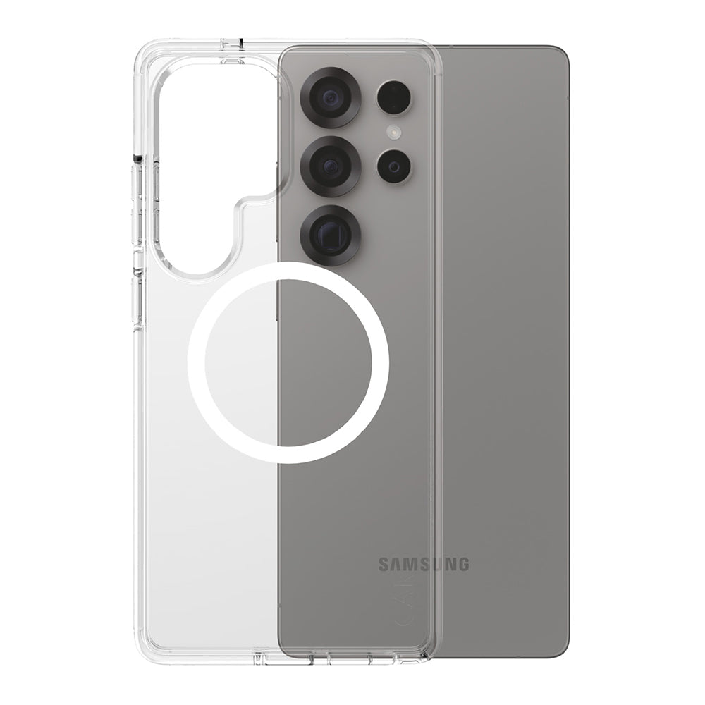 Husa de protectie PanzerGlass® CARE Flagship Urban Combat White Qi Compatible compatibil cu Samsung Galaxy S25 Ultra, Transparent