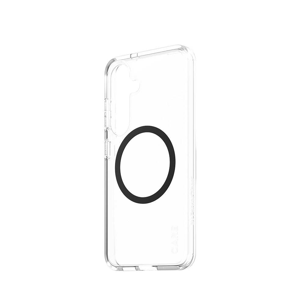 Husa de protectie PanzerGlass® CARE Flagship Urban Combat Black Qi Compatible compatibil cu Samsung Galaxy S25, Transparent