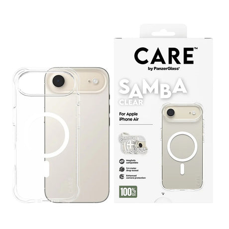 Husa de protectie PanzerGlass® CARE Fashionable w. White MagSafe compatibil cu iPhone 17 Air, Transparent