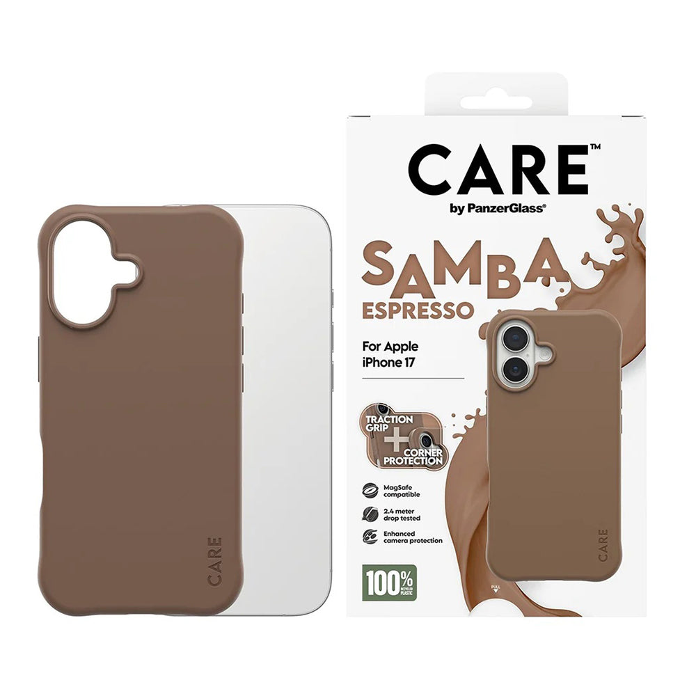 Husa de protectie PanzerGlass® CARE Fashionable w. MagSafe compatibil cu iPhone 17, Samba Espresso