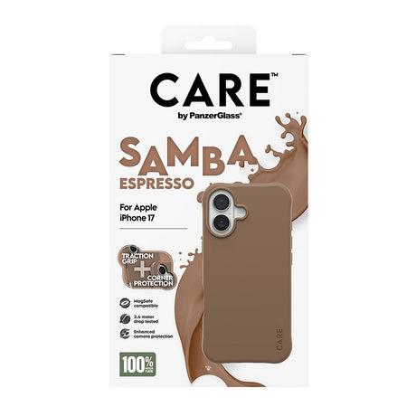 Husa de protectie PanzerGlass® CARE Fashionable w. MagSafe compatibil cu iPhone 17, Samba Espresso