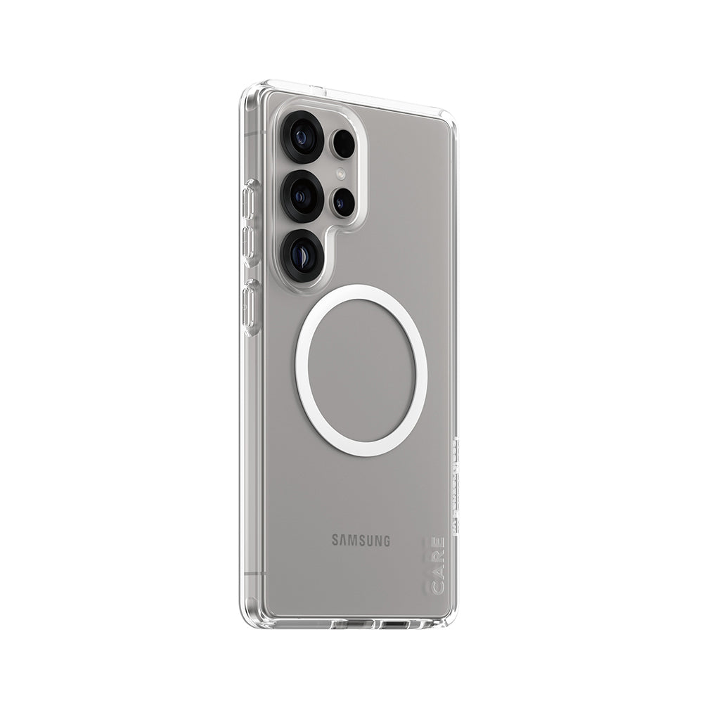 Husa de protectie PanzerGlass® CARE Flagship Urban Combat White Qi Compatible compatibil cu Samsung Galaxy S25 Ultra, Transparent