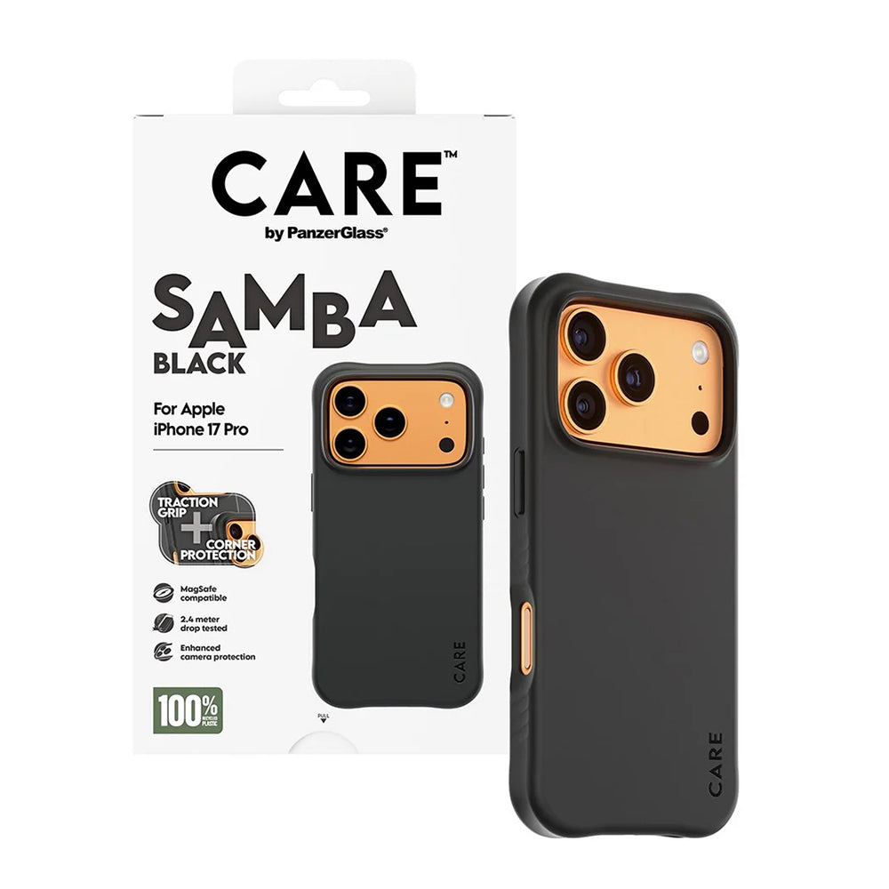 Husa de protectie PanzerGlass® CARE Fashionable w. MagSafe compatibil cu iPhone 17 Pro, Samba Black