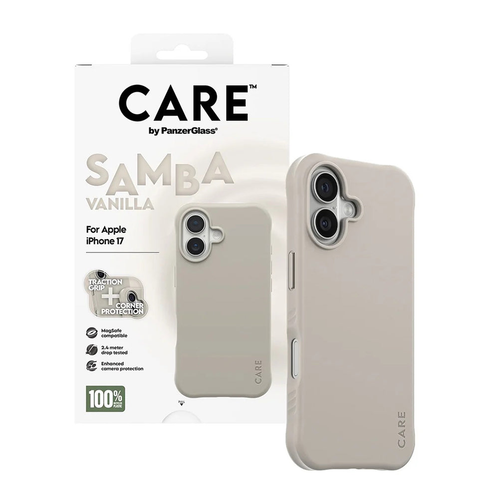 Husa de protectie PanzerGlass® CARE Fashionable w. MagSafe compatibil cu iPhone 17, Samba Vanilla