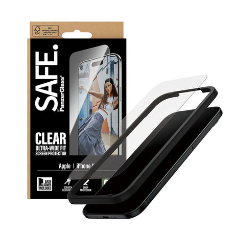 Folie de protectie PanzerGlass® SAFE. Ultra-Wide Fit w. EasyAligner compatibil cu iPhone 17 Air, Transparent
