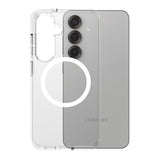 Husa de protectie PanzerGlass® CARE Flagship Urban Combat White Qi Compatible compatibil cu Samsung Galaxy S25, Transparent