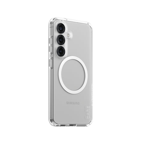 Husa de protectie PanzerGlass® CARE Flagship Urban Combat White Qi Compatible compatibil cu Samsung Galaxy S25, Transparent